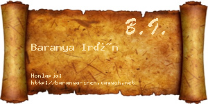 Baranya Irén névjegykártya